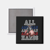 All American Hands Usa Flag Boxhandschuh Tee  Magnet (Vorderseite/Rückseite)