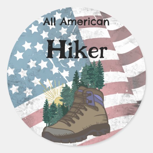 All American Hiker Runder Aufkleber (Vorderseite)
