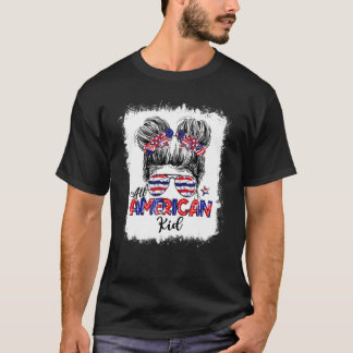 All American Kid Messy Bun Girls Gefärbte Krawatte T-Shirt