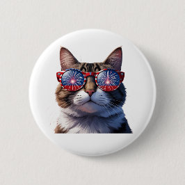 All American Kitty - Patriotic Cat Button