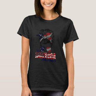 All American Mama Messy Bun 4. Juli Mama Mutter T-Shirt