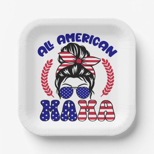 All American Mama Pappteller (Vorderseite)