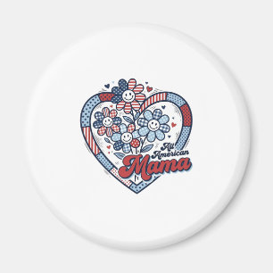 All American Mama Patriotisches Blumen-Shirt-Desig Magnet