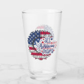 All American Mama Red White Blue Flag USA Patriot Glas (Rückseite)