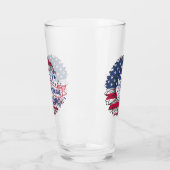 All American Mama Red White Blue Flag USA Patriot Glas (Links)