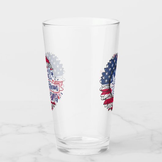 All American Mama Red White Blue Flag USA Patriot Glas (Rechts)