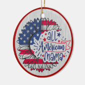 All American Mama Red White Blue US Flag Keramik Ornament (Links)