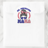 All American Mama Runder Aufkleber (Tasche)