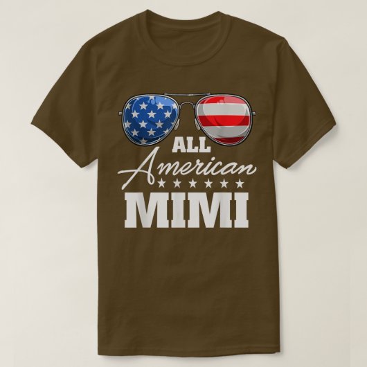 All American Mimi Grandma USA Flag Sonnenbrille 4. T-Shirt (Design vorne)