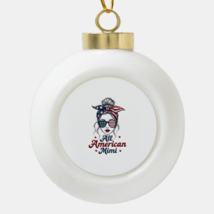 All American Mimi Vintage Patriotischer Unordentli Keramik Kugel-Ornament