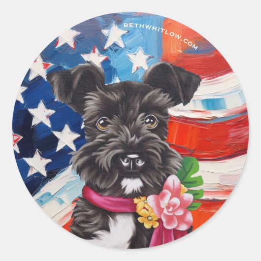 All American Mini Schnauzer Runder Aufkleber (Vorderseite)