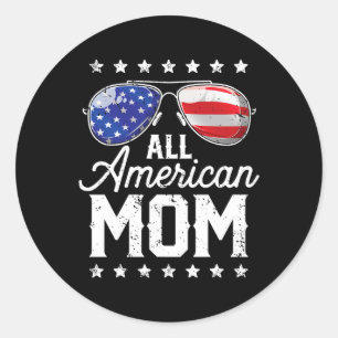 All American Mom 4. Juli Muttertags-Sonnenbrille Runder Aufkleber