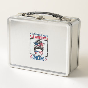 All American Mom 4. Juli Vintage-Shirt-Design_ Metall Brotdose