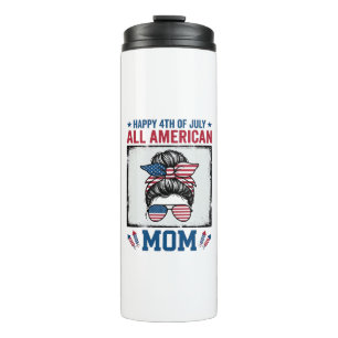 All American Mom 4. Juli Vintage-Shirt-Design_ Thermosbecher