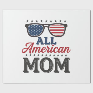 All American Mom Vintage Patriotisches Shirt Desig Geschenkpapier