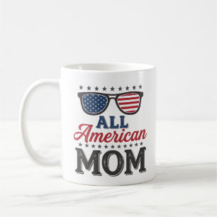 All American Mom Vintage Patriotisches Shirt Desig Kaffeetasse