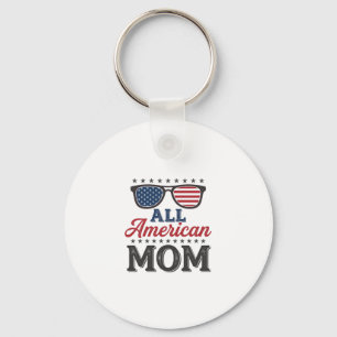 All American Mom Vintage Patriotisches Shirt Desig Schlüsselanhänger