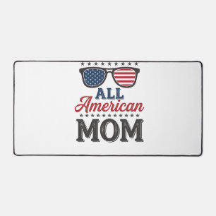 All American Mom Vintage Patriotisches Shirt Desig Schreibtischunterlage