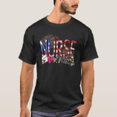 All American Nurse 4th of July Patriotic Nursing T-Shirt (Vorderseite)