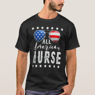 All American Nurse 4th Of July Sonnenbrille Famili T-Shirt
