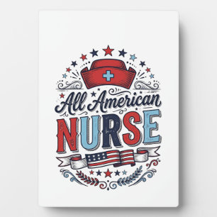 All American Nurse Vintage Patriotisches Shirt Des Fotoplatte