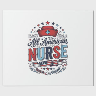 All American Nurse Vintage Patriotisches Shirt Des Geschenkpapier