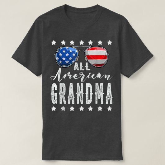 All American Oma 4. Juli Sonnenbrillen Familie T-Shirt (Design vorne)