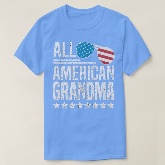 All American Oma 4. Juli USA Matching Fami T-Shirt (Design vorne)