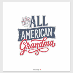 All American Oma patriotisches Feuerwerk Design_1 Aufkleber
