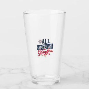 All American Oma patriotisches Feuerwerk Design_1 Glas