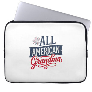 All American Oma patriotisches Feuerwerk Design_1 Laptopschutzhülle
