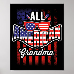 All American Oma USA-Flagge Vintage Lustig Komfort Poster