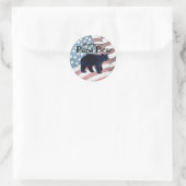 All American Papa Bär Runder Aufkleber (Tasche)