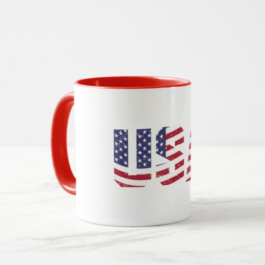 "All American" Patriotic USA Logo Tasse (Vorderseite Links)