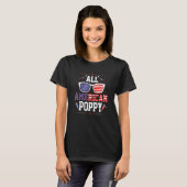 All American Poppy 4th of July US Flag Sunglasses T-Shirt (Vorne ganz)