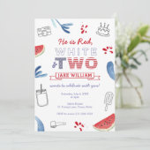 All-American Red White und Two 2. Party zum Geburt Einladung (Stehend Vorderseite)