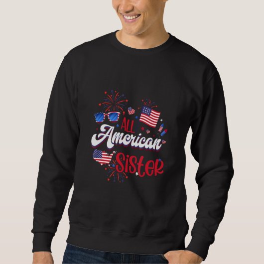 All American Schwester Frauen Amerikanische Flagge Sweatshirt (Vorderseite)