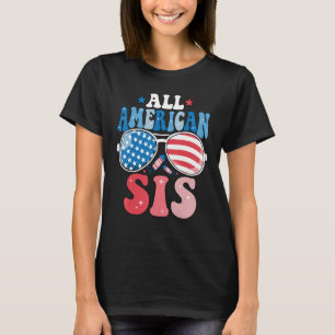 All American Sis Sonnenbrille 4. Juli Familienmatt T-Shirt
