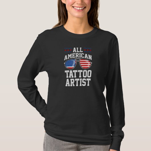 All American Tattoo Artist Usa Patriotic Usa Ameri T-Shirt (Vorderseite)