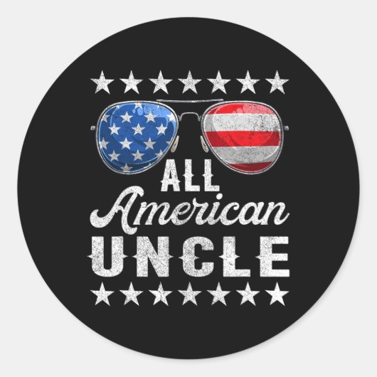 All American Uncle Shirt Runder Aufkleber (Vorderseite)
