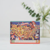 All-American Vintage Football Map Postkarte (Stehend Vorderseite)