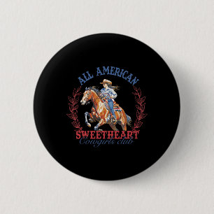 All American Western Sweetheart Cowgirls Club 4 Button