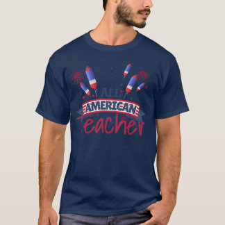 All AmericanLehrer PatriotischLehrer Junge T-Shirt