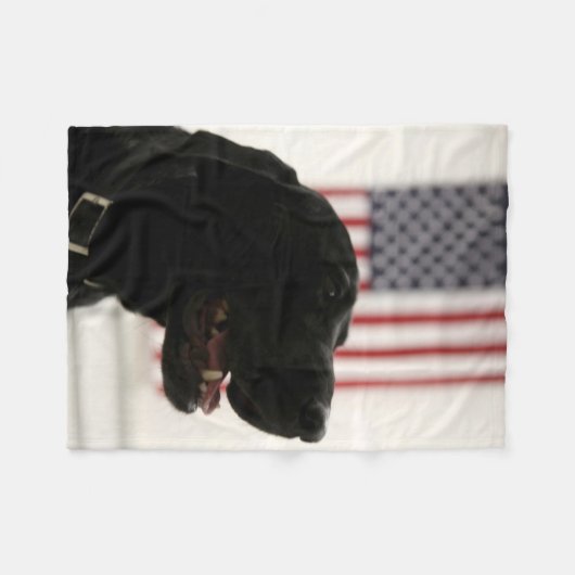 All-Amerikanisches schwarzes Labrador retriever Fleecedecke (Vorderseite (Horizontal))