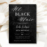 All Black Affair 40. Geburtstag Party Elegant Einladung<br><div class="desc">Feiern Sie stilvoll mit dieser All Black Affair Birthday Party Moderne Elegante Einladung, die perfekte Art, einen unvergesslichen Abend zu verkünden. Dieses elegante und raffinierte Design zeichnet sich durch einen auffallenden schwarzen Hintergrund mit minimalistischen Akzenten für eine Touch von Klasse aus. Passen Sie es mit Ihren Veranstaltungsdetails an, um den...</div>