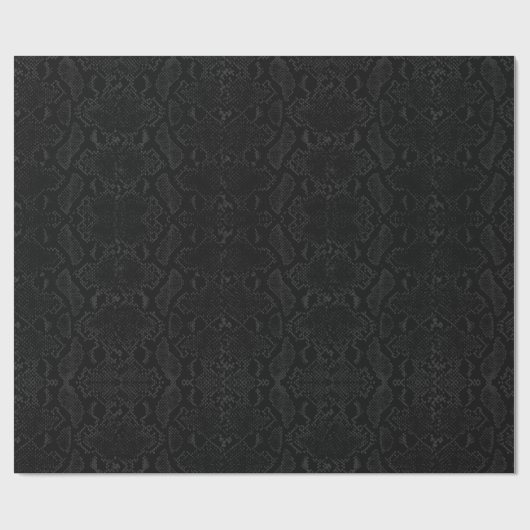 All Black Exotic Python Snakeskin Geschenkpapier (Flach)