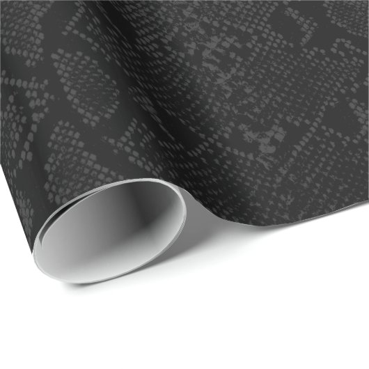 All Black Exotic Python Snakeskin Geschenkpapier (Rolleneckpunkt)