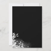 All Black Floral Save the Date Wedding Einladung (Rückseite)