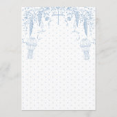 All Blue Toile Boy Baptism Elegant Digital Dankeskarte (Rückseite)
