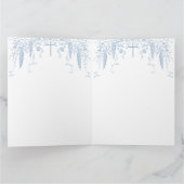 All Blue Toile Boy Baptism Elegant Digital Dankeskarte (Innenseite)